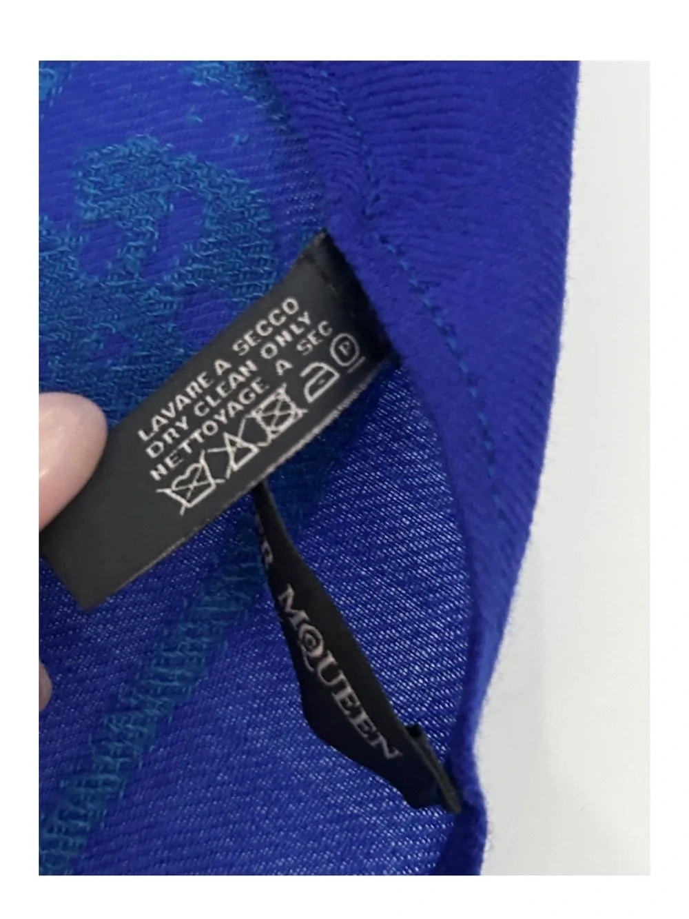 Alexander McQueen Silk Blue on Blue Scarf NWOT